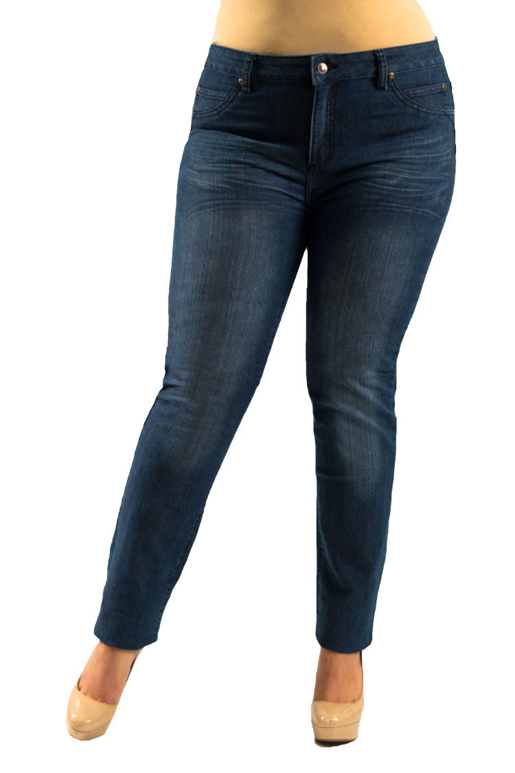 Mid Rise Denim Plus Size Jeans | 2594X - Hectik  - 3