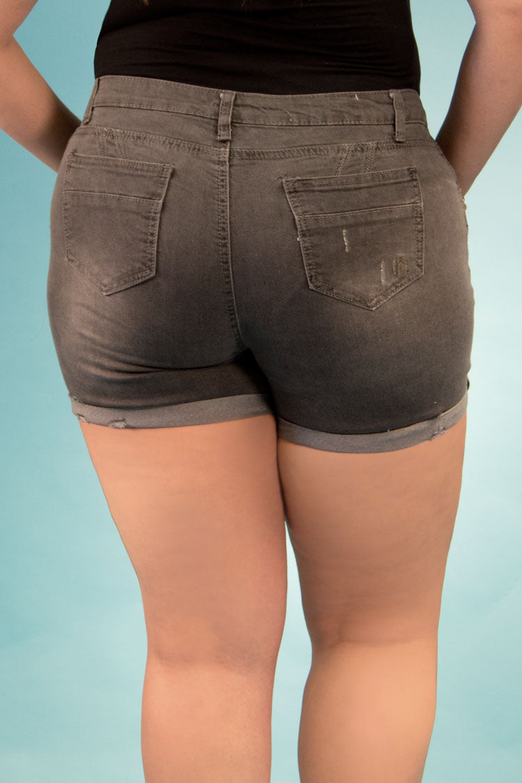 High Rise Destroyed Denim Shorts | 2641 XS