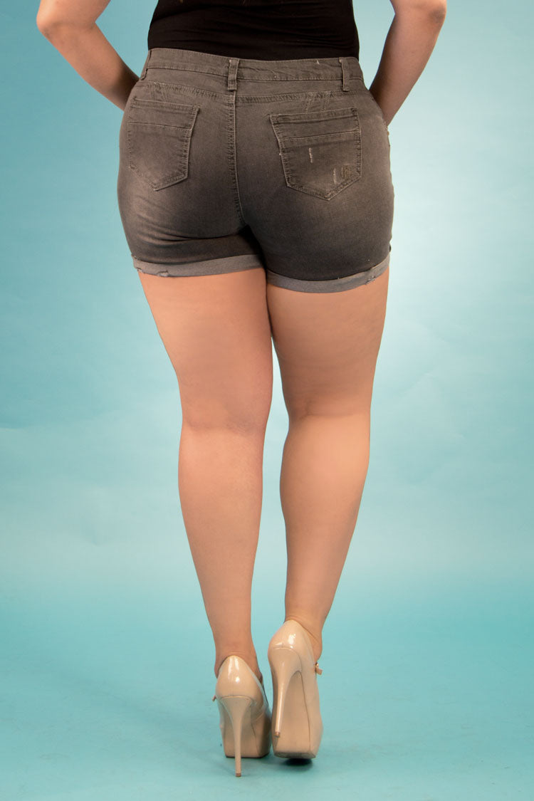High Rise Destroyed Denim Shorts | 2641 XS