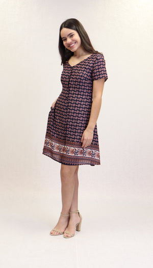 Blue Motif Dress | 445