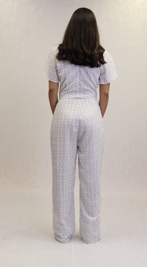 White Printed Jumpsuit | 447