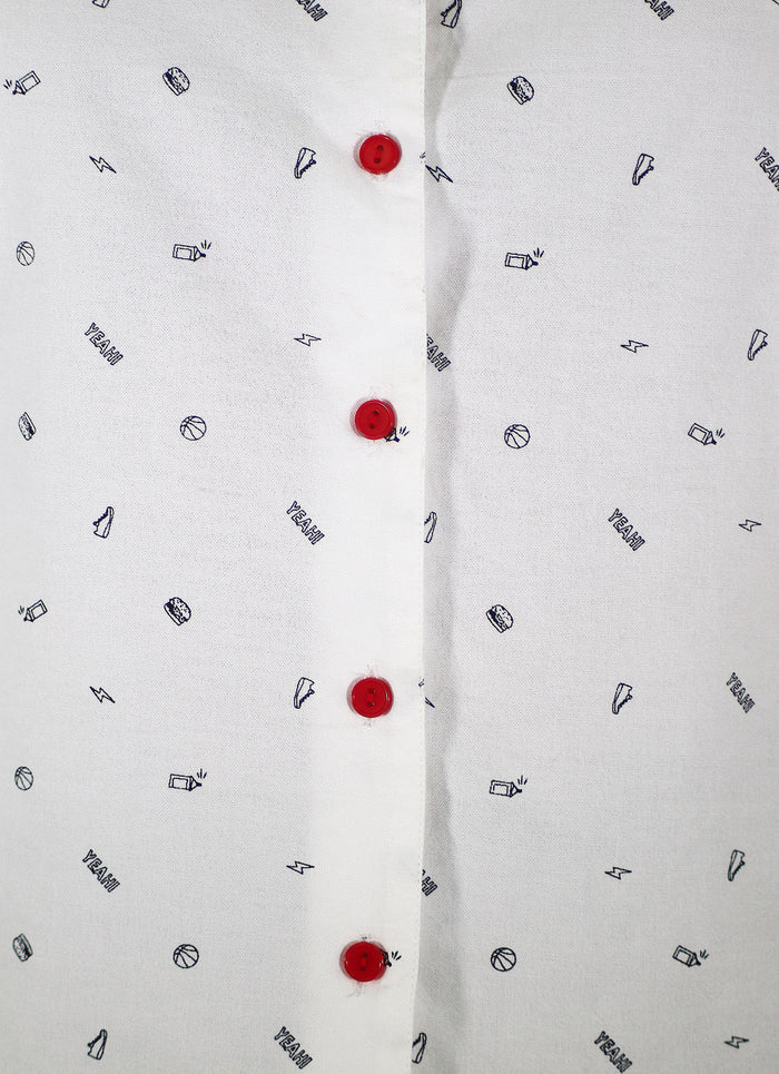 White Printed Shirt | IQ 127 (6080)