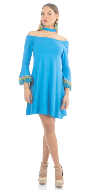 Brilliant Blue Choker Dress | NR-315