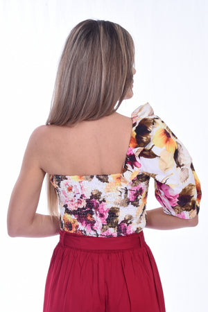 H-1036 | One Off Shoulder Crop Top