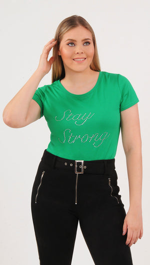 Green Stay Strong Tee | H-1041T