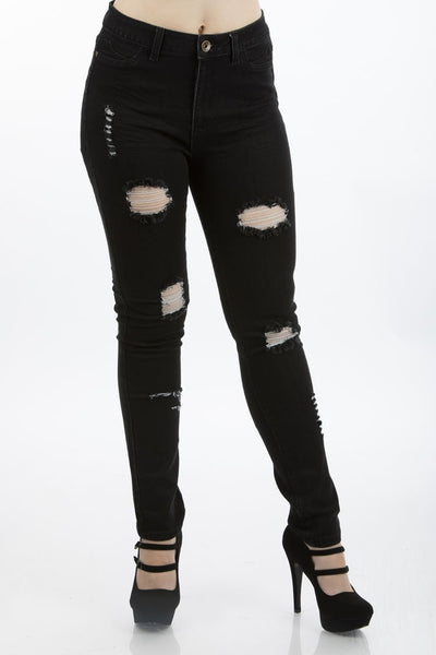 High Waist Embroidered Jeans | 2618