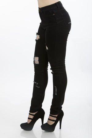 High Waist Embroidered Jeans | 2618