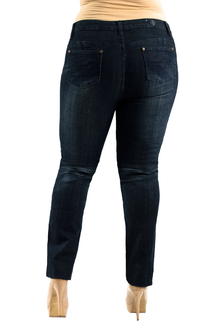 Mid Rise Denim Plus Size Jeans | 2594X - Hectik  - 2