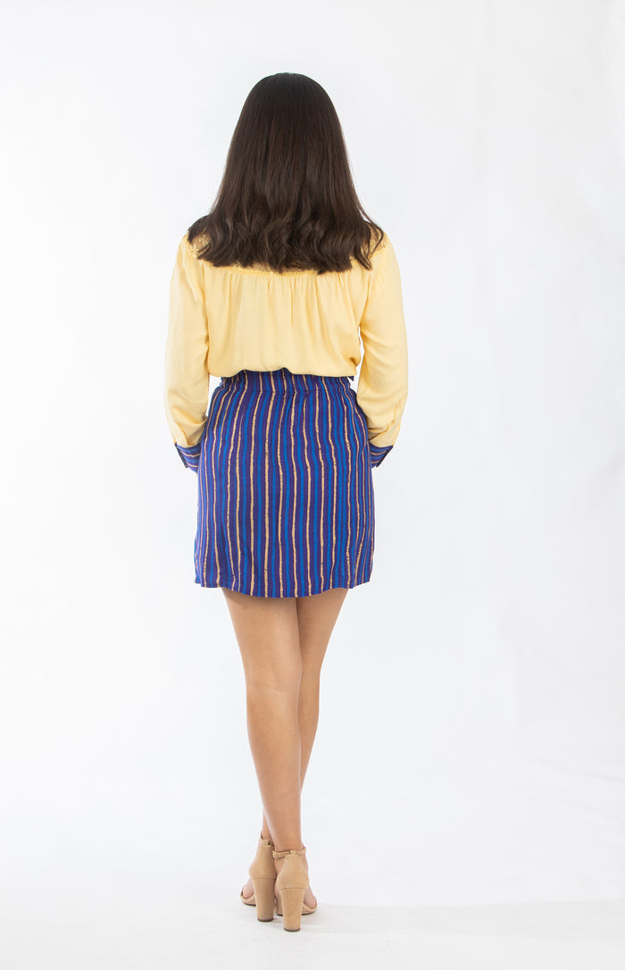 Blue Striped Skirt | NR-356