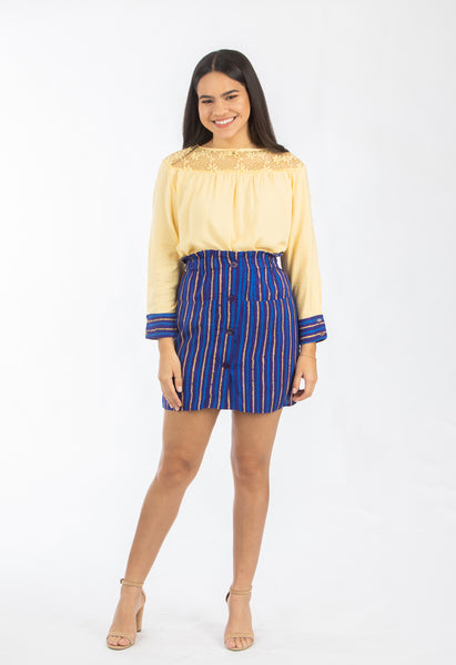 Blue Striped Skirt | NR-356