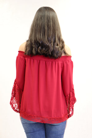 Red Off Shoulder Top | 674