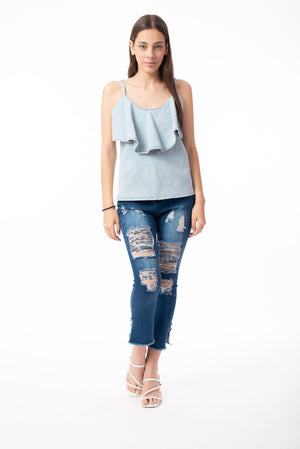 Blue Capri Denim | H-1025